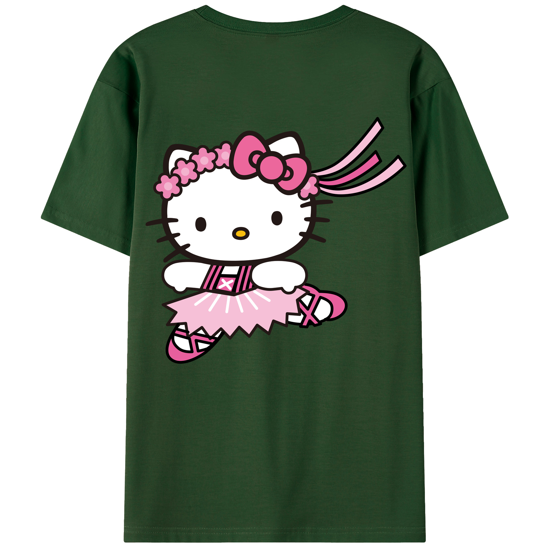 （画像用） Hello Kitty ハローキティ 綿100％半袖Tシャツ（背面プリント）